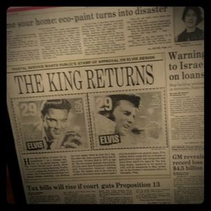 Newspaper Clipping of THE KING RETURNS